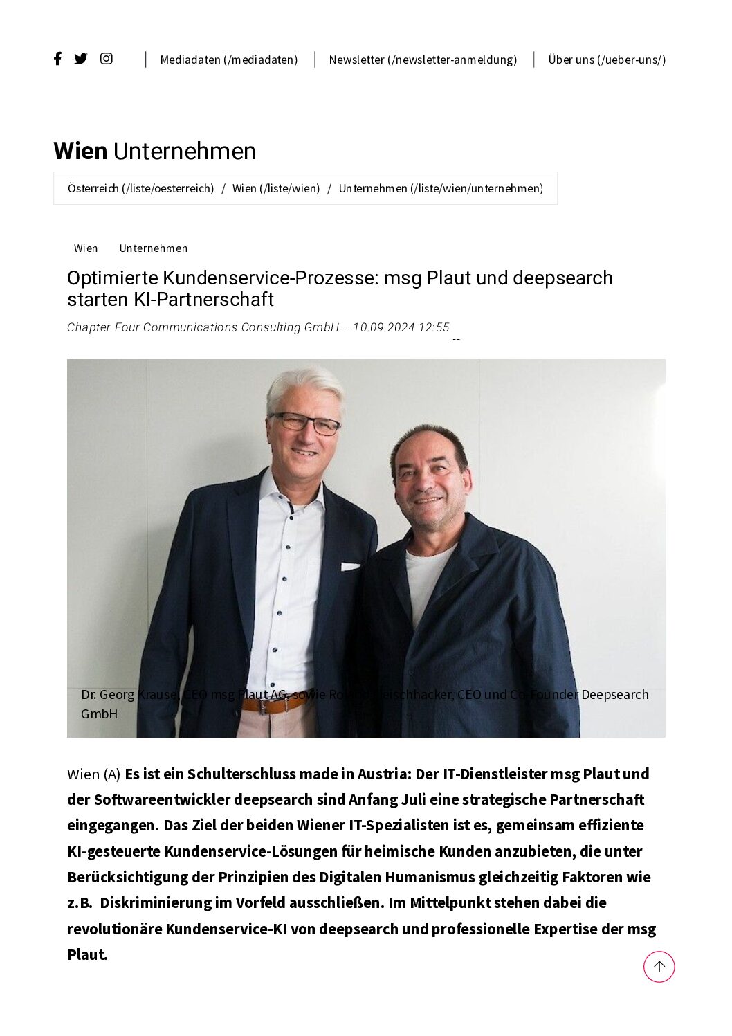 Anfang Zeitungsartikel