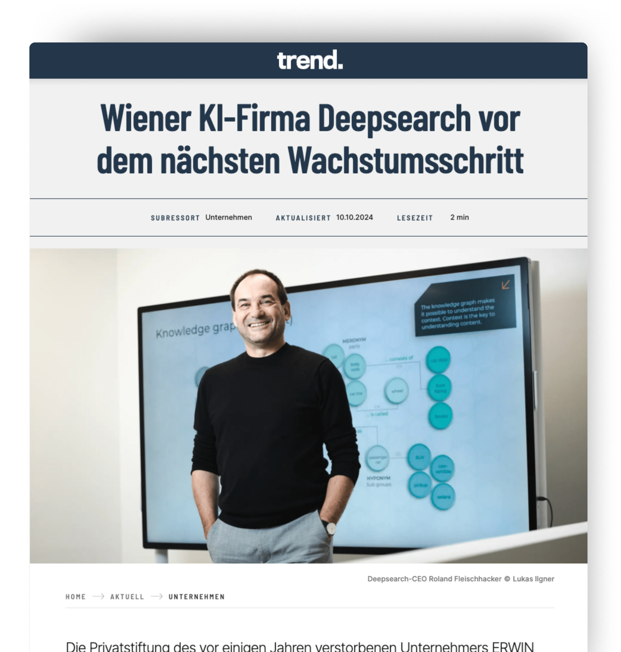 Anfang Zeitungsartikel