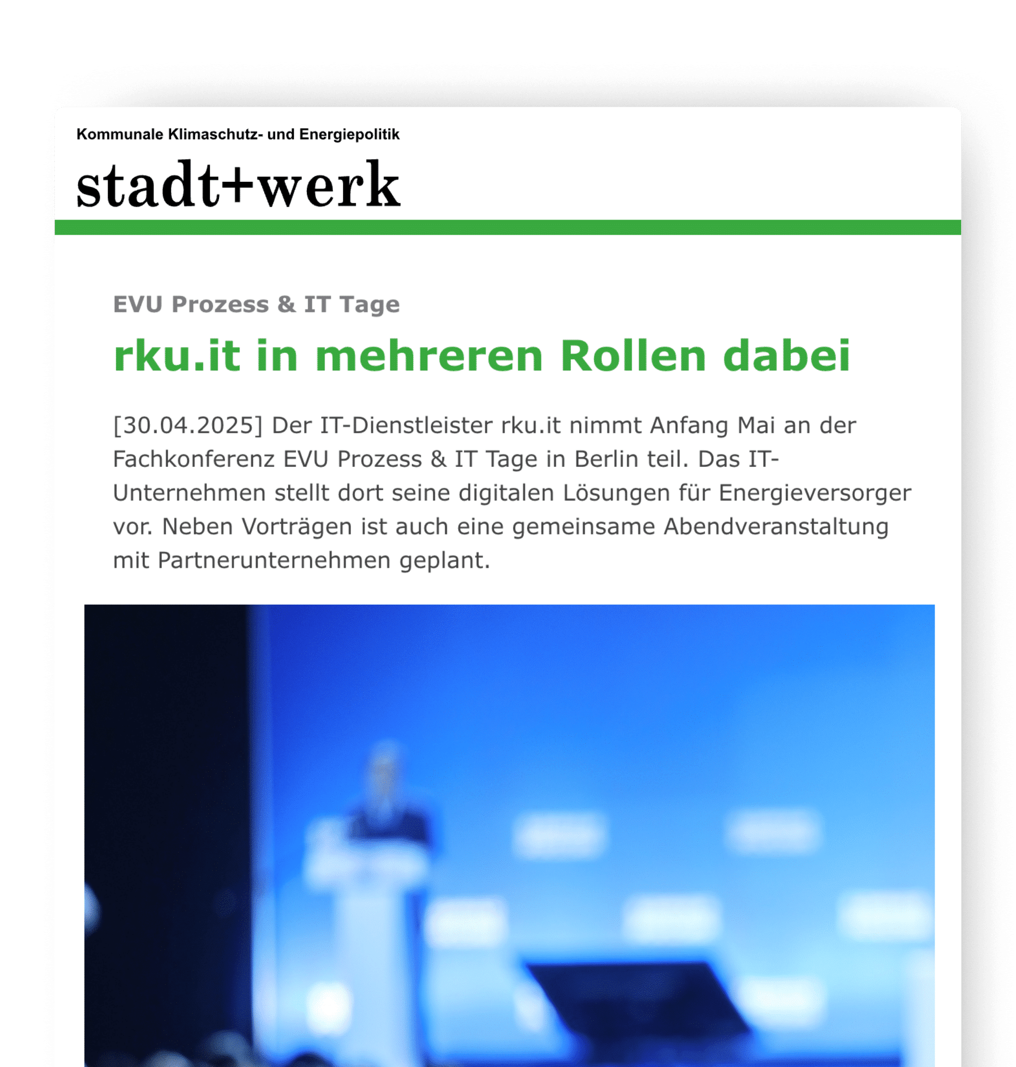 Ausschnitt aus dem Anfang des Zeitungsartikels