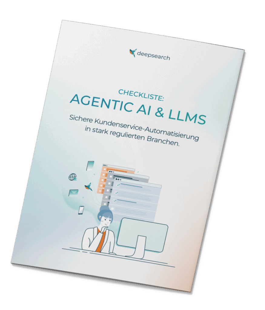 Grafik eines Folders mit der Aufschrift Checkliste: Agentic AI & LLMs