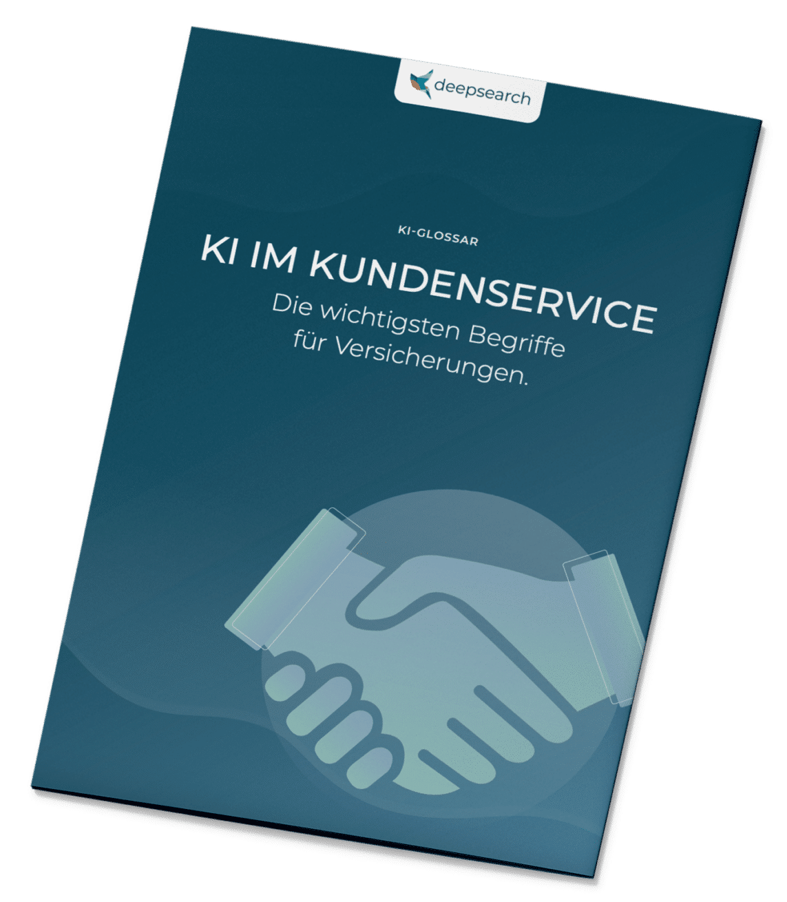 Grafik eines Folders mit Aufschrift KI im Kundeservice