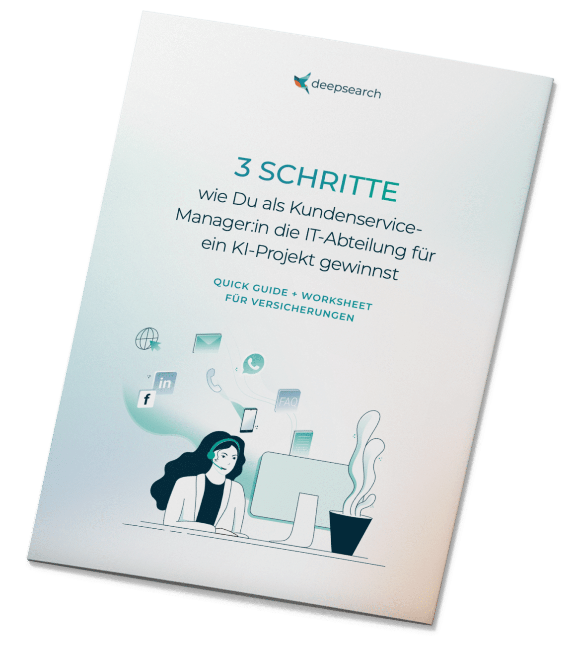 Grafik eines Folders mit Aufschrift 3 Schritte