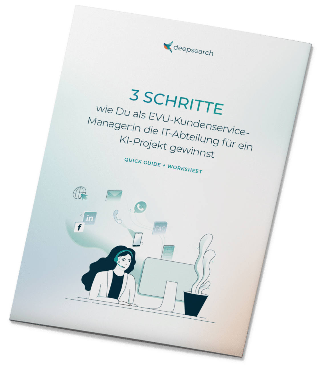 Grafik eines Folders mit Aufschrift 3 Schritte