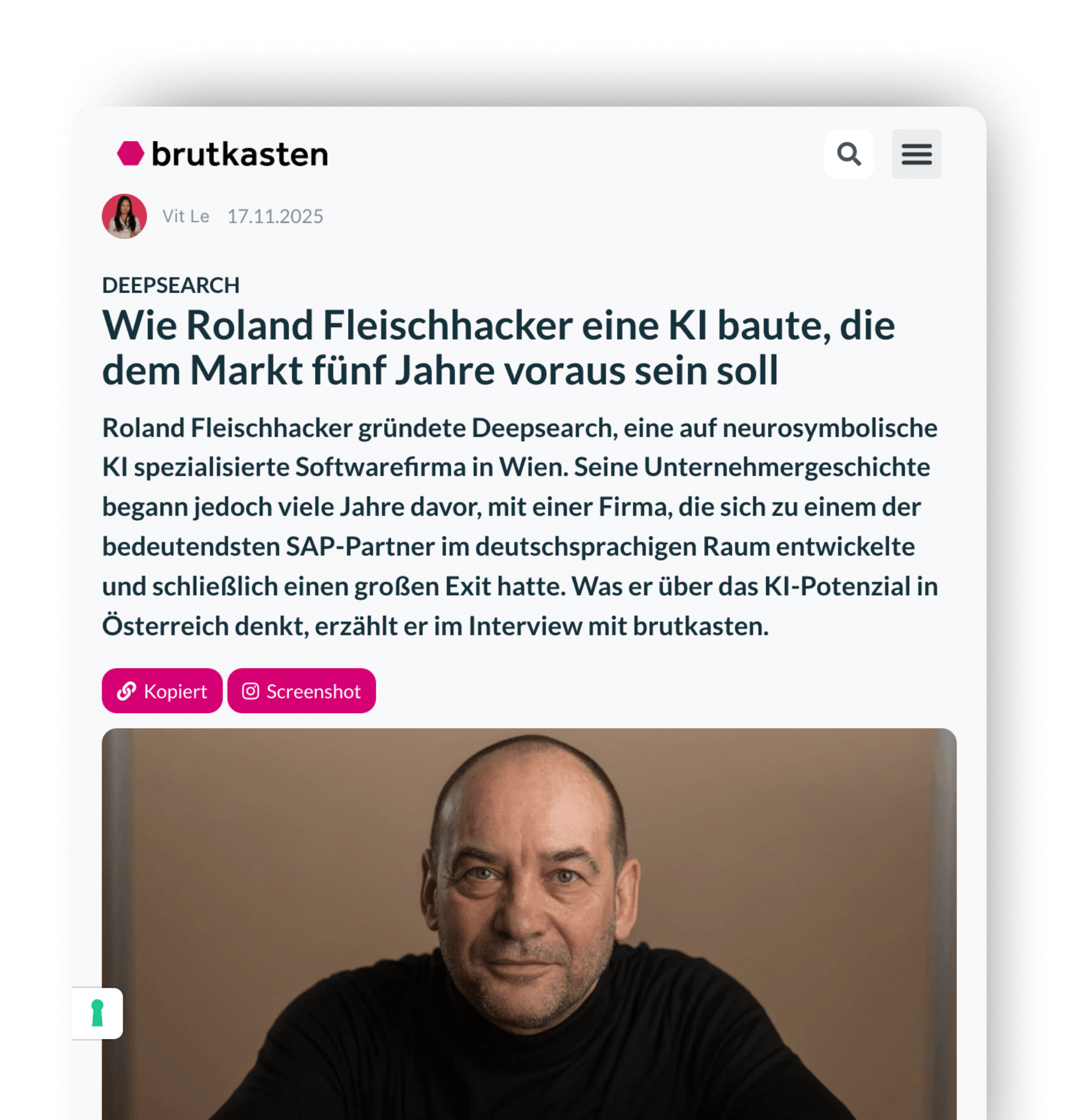 Anfang Zeitungsartikel