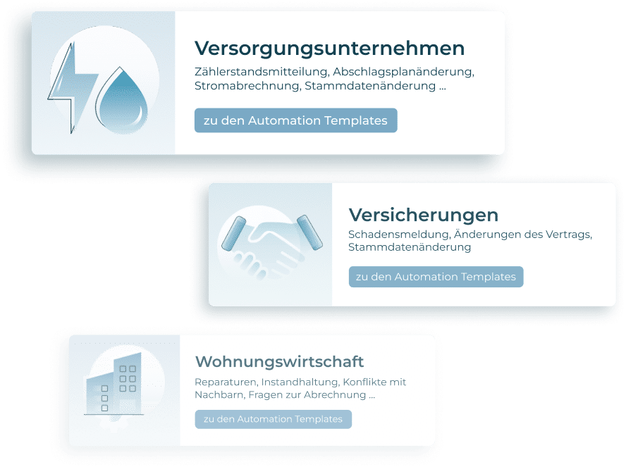 Aufzählung Branchen Versorgungsunternehmer, Versicherungen, Wohnungswirtschaft
