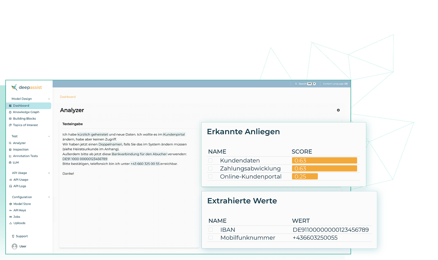 Screenshot deepassist Analyzer