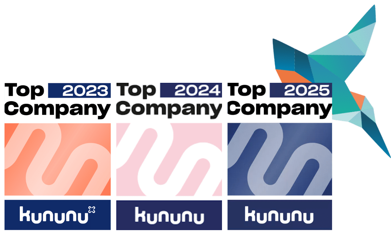 kununu Siegel für Top Company 2023, 2024, und 2025