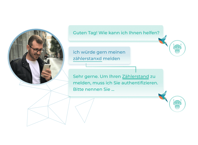 Kunde benutzt deepsearch um seinen Zählerstand zu melden